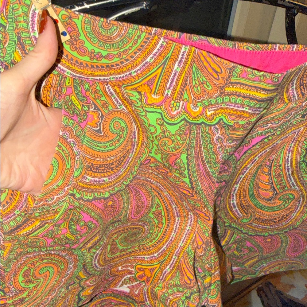 J. Crew Colorful Paisley Print Sz 6 Women's Chino Shorts w Pockets‎ - Picture 3 of 9
